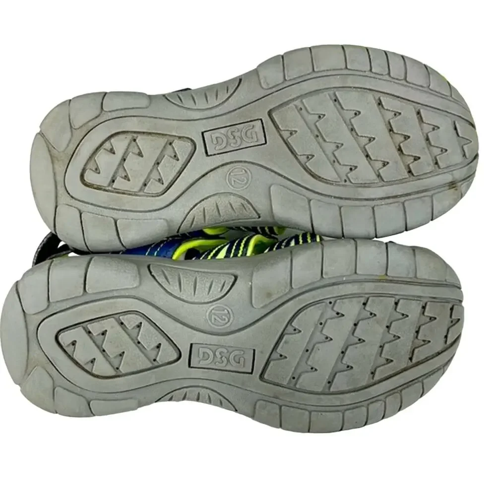 DSG Youth Caged Sandal 12 Youth Navy Blue /Yellow Adjustable Ankle Strap & Top